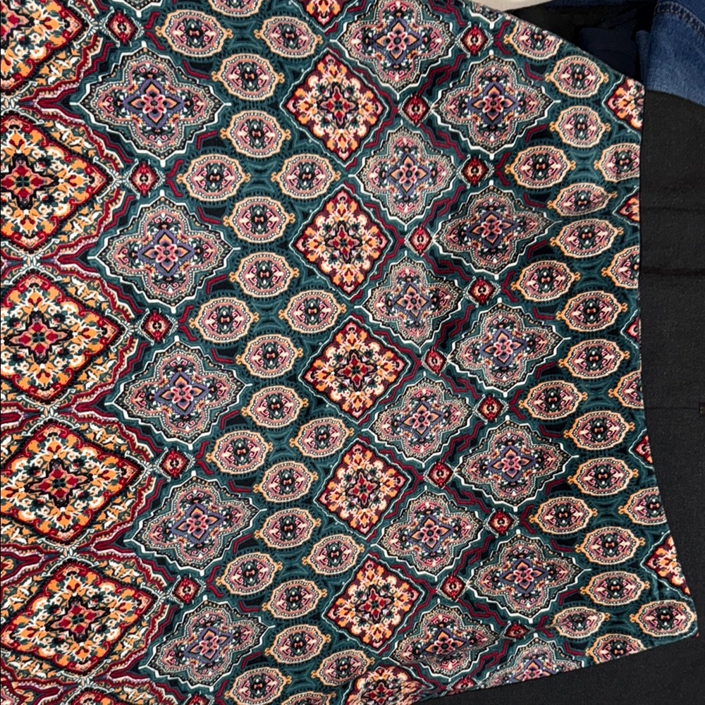 LOFT Multicolor Patterned A-Line Skirt